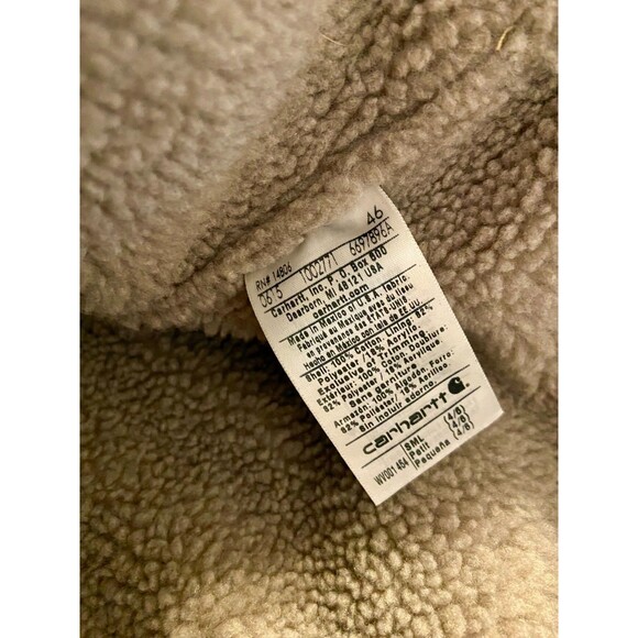 VTG Carhartt Vest WV001 454 Coastline Green Small Sherpa Lined Full Zip Blue - Picture 5 of 6